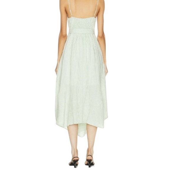 Jonathan Simkhai Sz L Dress Leighton Linen midi Sundress Designer Luxury Preppy - Picture 4 of 10